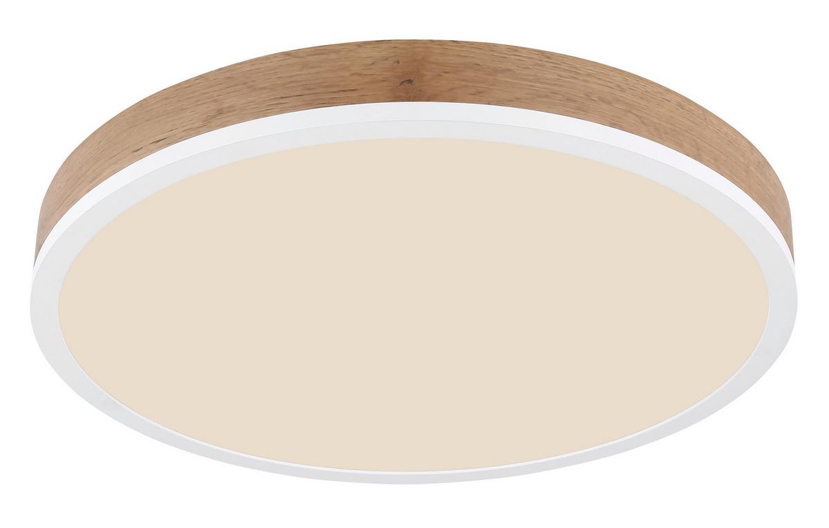 Led Mennyezeti Lámpa 416080wwd2r - sötétbarna/opál, Natur, műanyag/faalapú anyag (45/8,5cm) - Globo