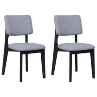 STUHL-SET ELSA - Schwarz/Grau, MODERN, Holz/Textil (48/87/54cm) - MID.YOU