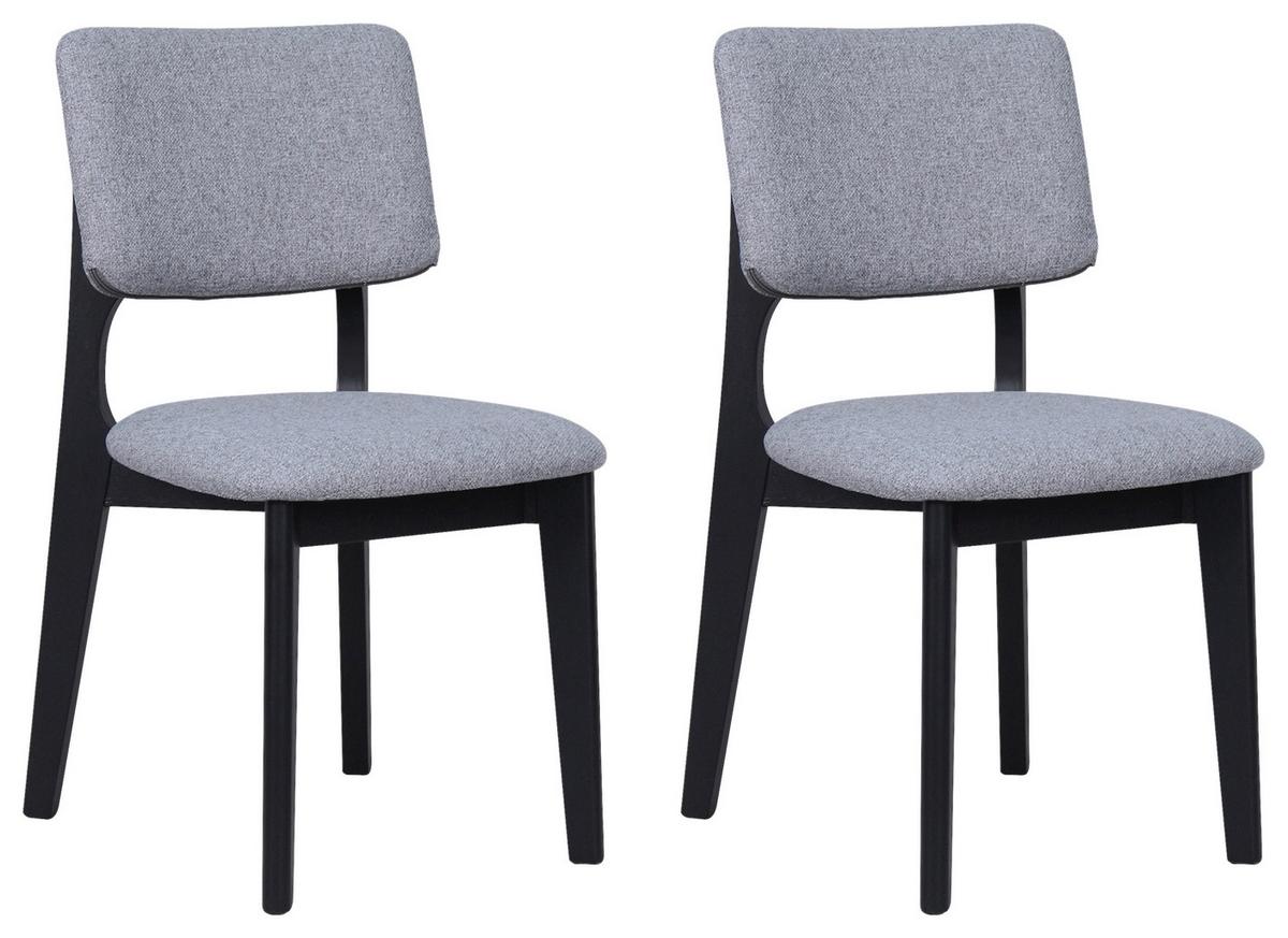 STUHL-SET ELSA - Schwarz/Grau, MODERN, Holz/Textil (48/87/54cm) - MID.YOU