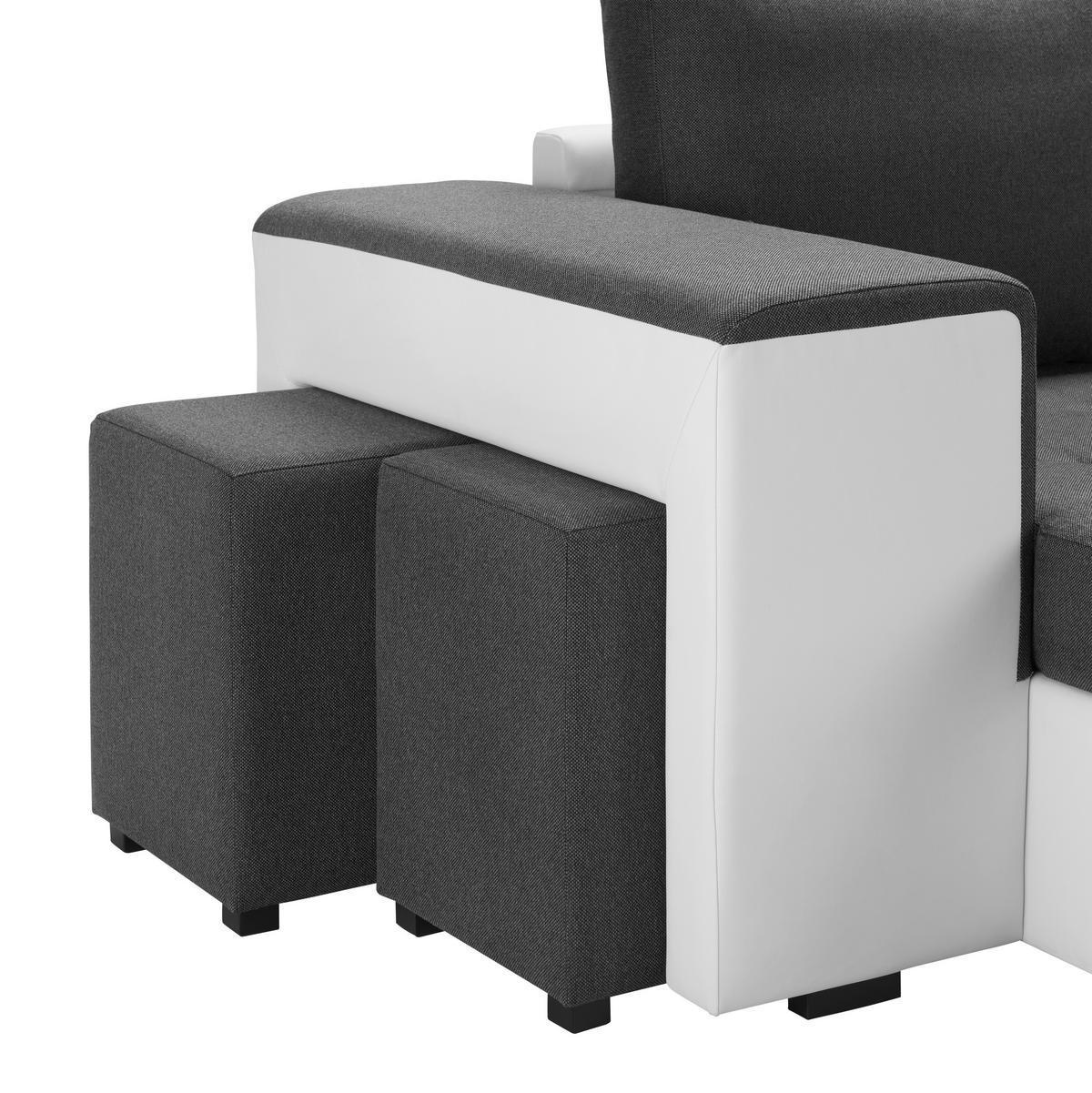 Sarokkanapé Harbour - fehér/szürke, Modern (260/150cm) - Mömax