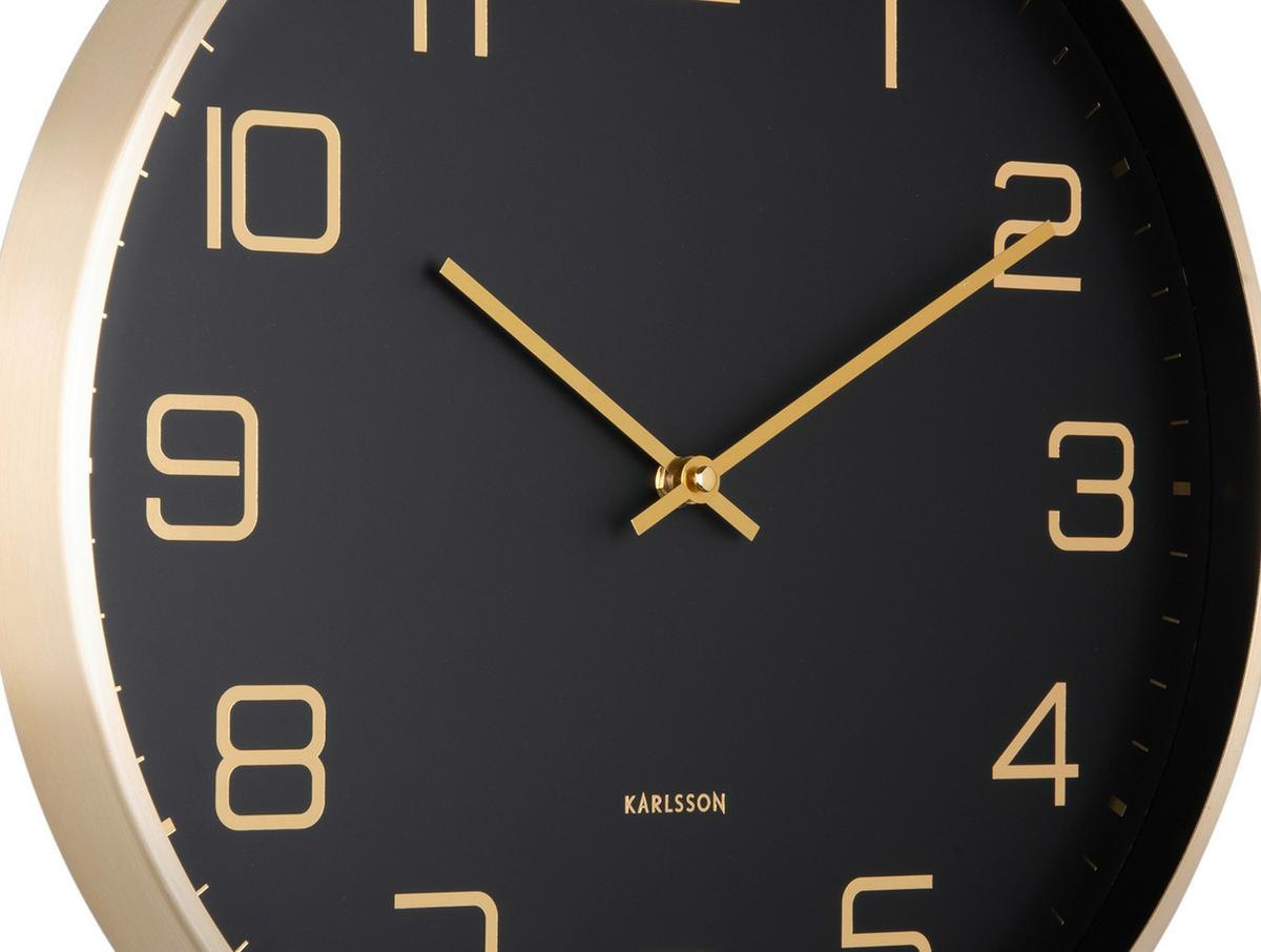 ZEGAR ŚCIENNY KA5973BK - czarny/kolor złoty, Basics, metal (40/40/4,2cm) - Karlsson