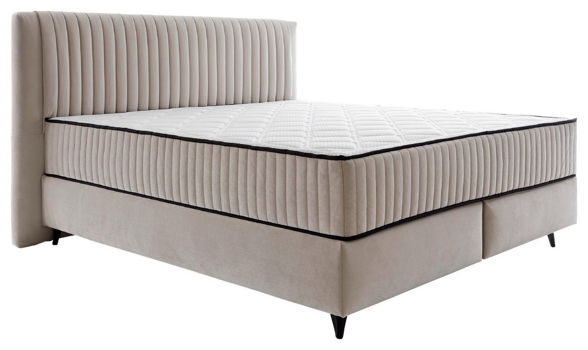 Postelja Z Vzmetnico Dream, Bež, 180x200 - črna/bež, Moderno, umetna masa/tekstil (180/200cm) - Premium Living