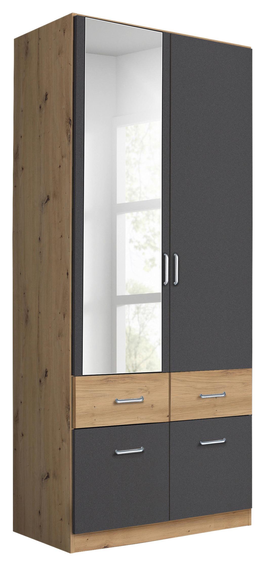 Ormar S Klasičnim Vratima Aalen - siva/hrast Artisan, drvni materijal/plastika (91/197/54cm) - Modern Living