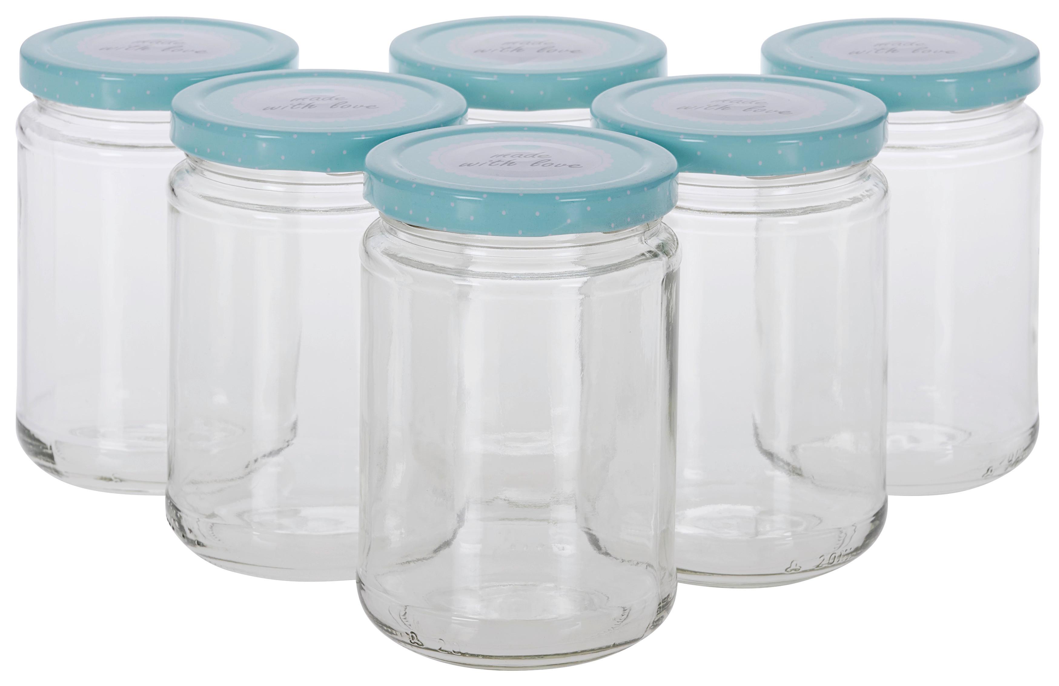 Befőttesüvegszett 6db/csomag Basic - áttetsző, Basics, Üveg/fém (7,2/11,3cm)