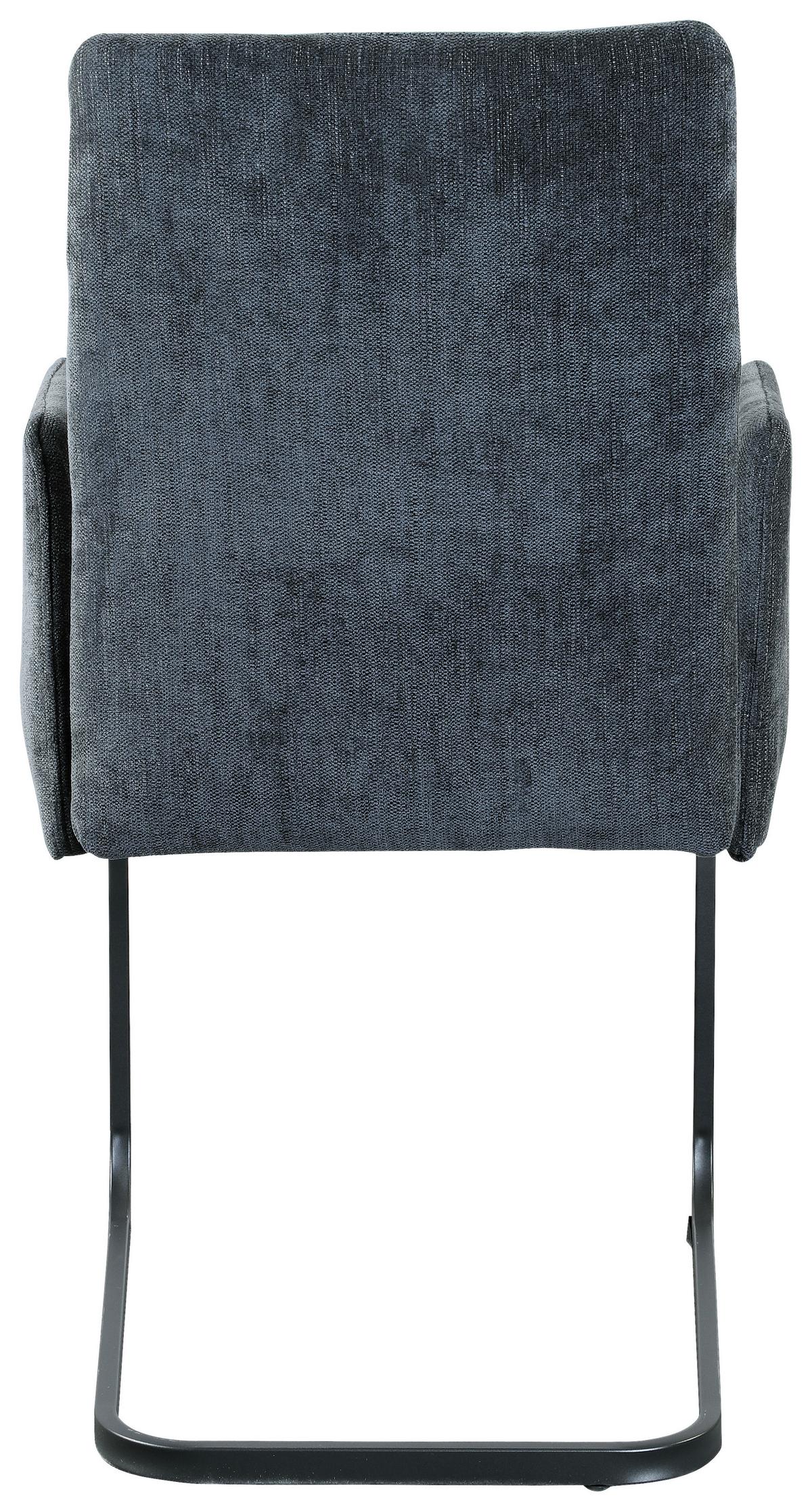 KRZESŁO Z PODŁOKIETNIKAMI BORDAL - ciemnoszary/czarny, Modern, metal/tkanina (52/91/59,5cm) - MID.YOU