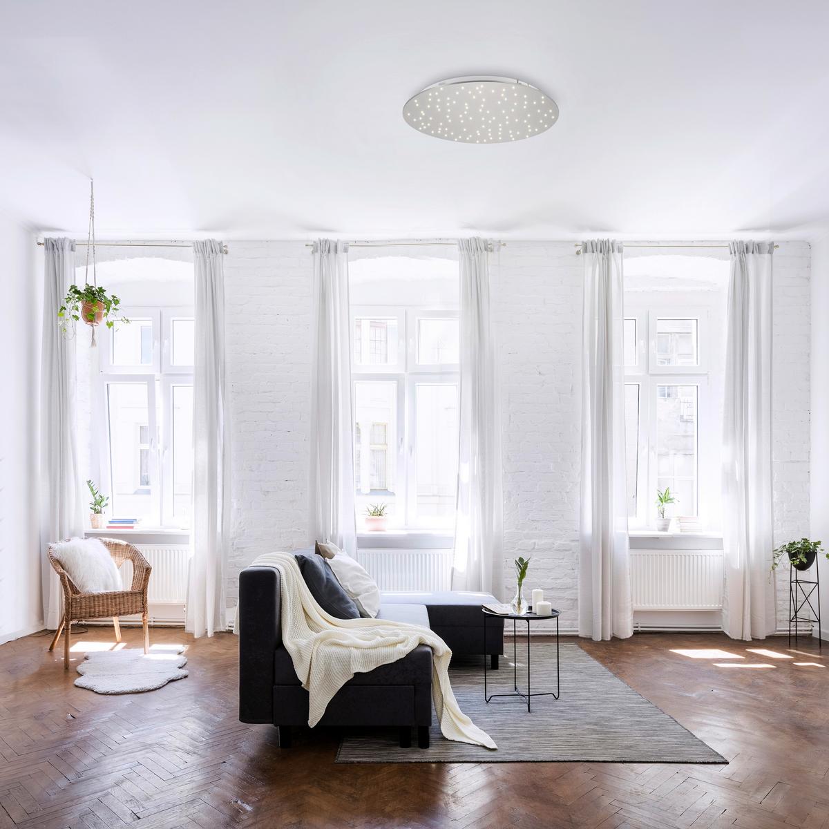 Deckenleuchte Sparkle max. 18 Watt - Silberfarben, Design, Metall (48/4cm)