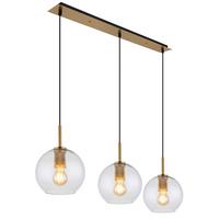HÄNGELEUCHTE 15462H2 - Klar/Messingfarben, Design, Glas/Kunststoff (90/20/120cm) - Globo