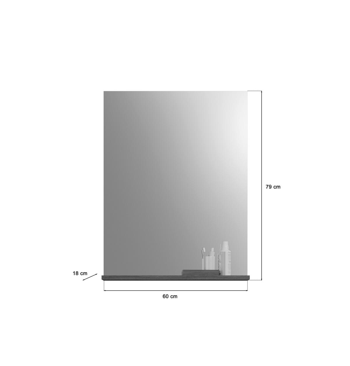 Badezimmer Scout 2-tlg. ca. 60 cm Anthrazit/Weiß - Weiß Hochglanz/Grau, MODERN, Glas/Holzwerkstoff (60cm) - MID.YOU