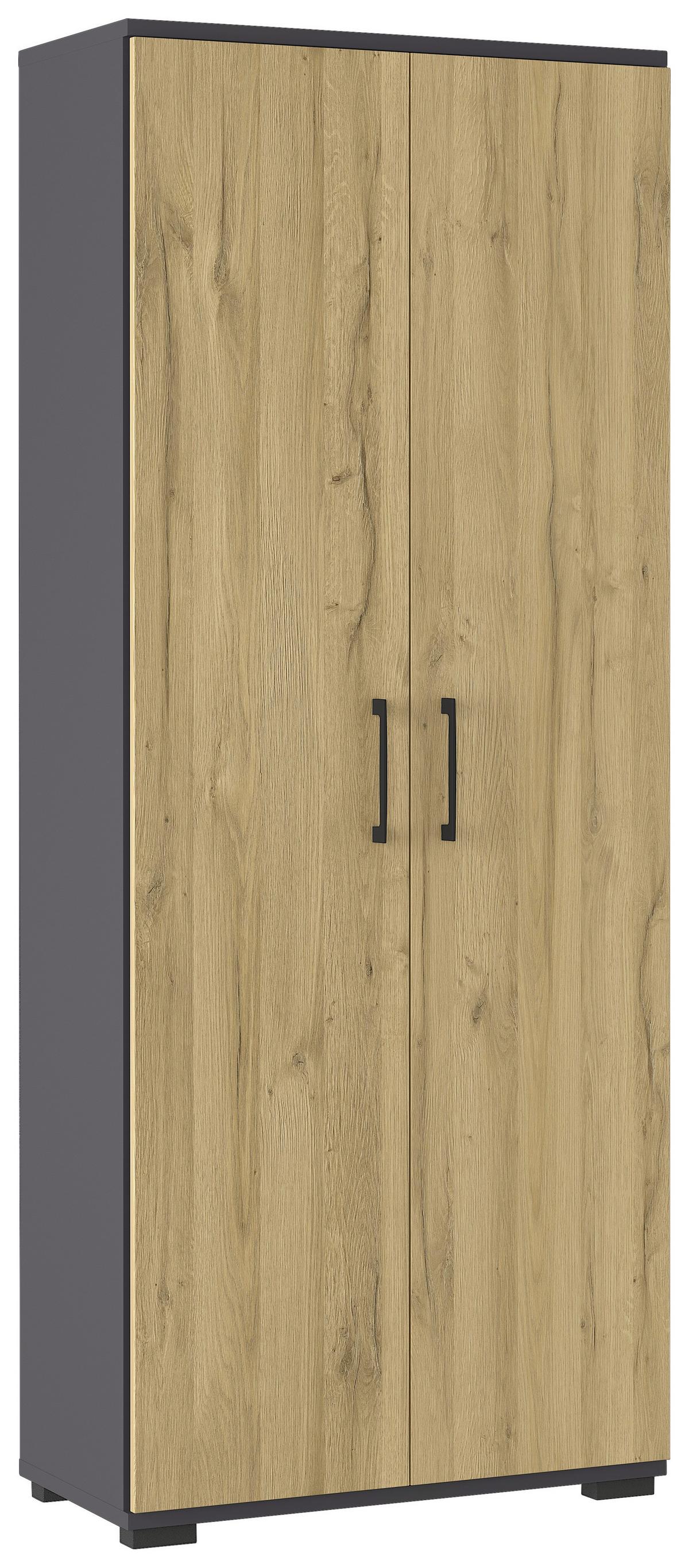 AKTENSCHRANK GW-PROFI 2.0 - Eichefarben/Graphitfarben, KONVENTIONELL, Holzwerkstoff (80/200/40cm) - Germania