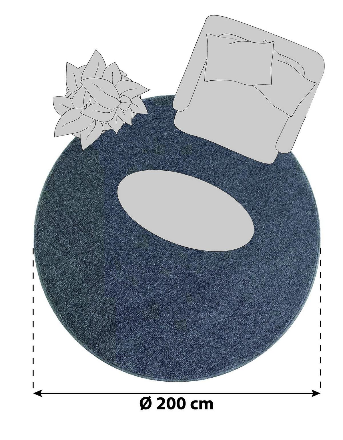 Preproga Z Visokim Florom Ata, Svetlo Siva, Ø 200cm - svetlo siva, Design, tekstil (200cm) - Novel