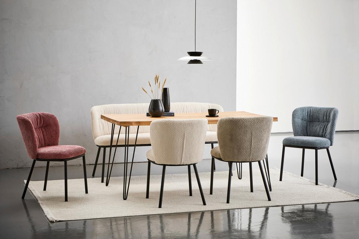 STÓŁ DO JADALNI RICKET -EXKLUSIV- - kolor dębowy/czarny, Design, metal/drewno (140/90/75cm) - Landscape