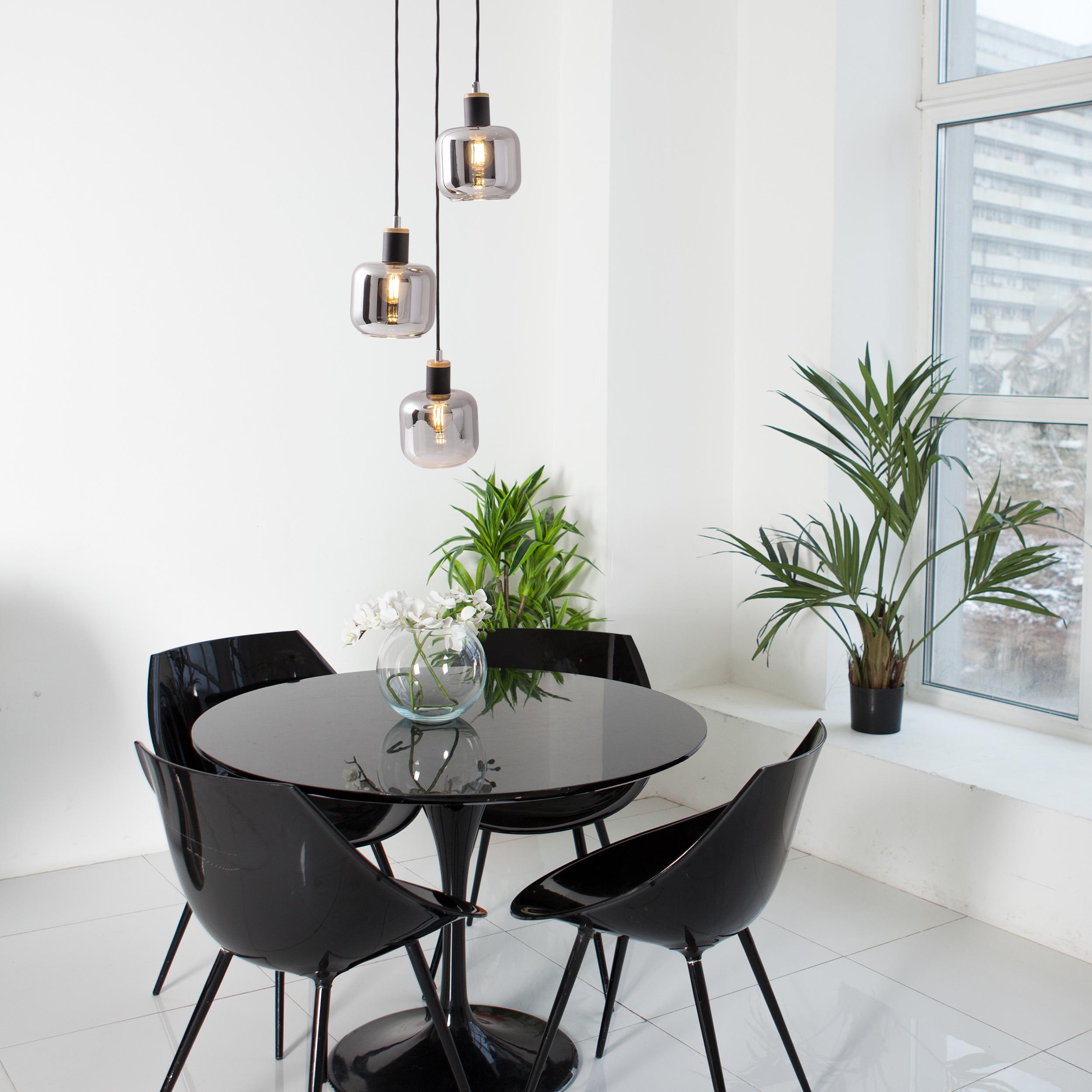 LAMPA WISZĄCA 6116722 FUMOSO - czarny, Design, metal/szkło (20/120cm) - Näve