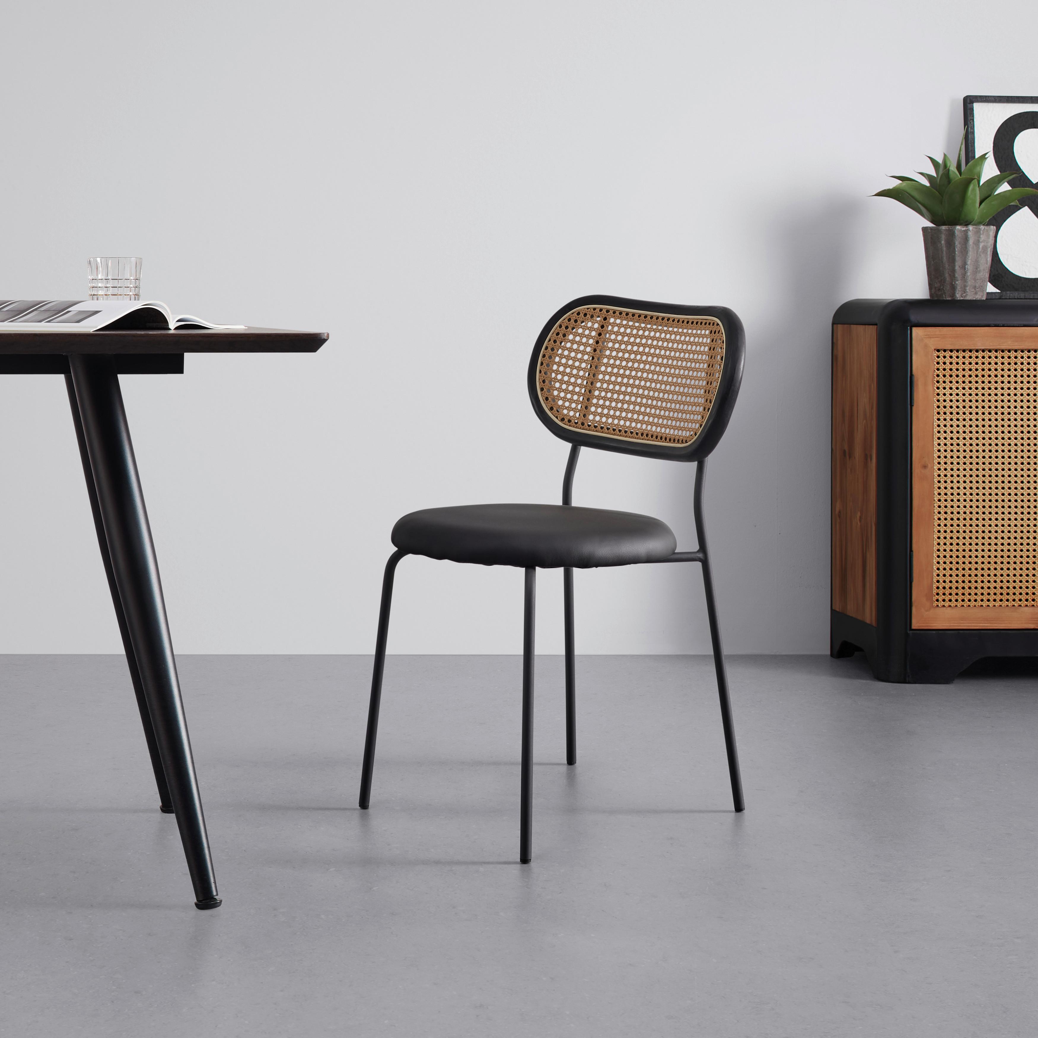 KRZESŁO CASA - czarny, Modern, metal/drewno (42/77/51cm) - Bessagi Home