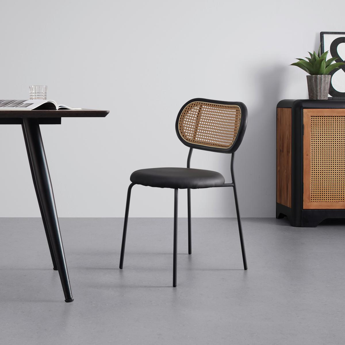 KRZESŁO CASA - czarny, Modern, metal/drewno (42/77/51cm) - Bessagi Home