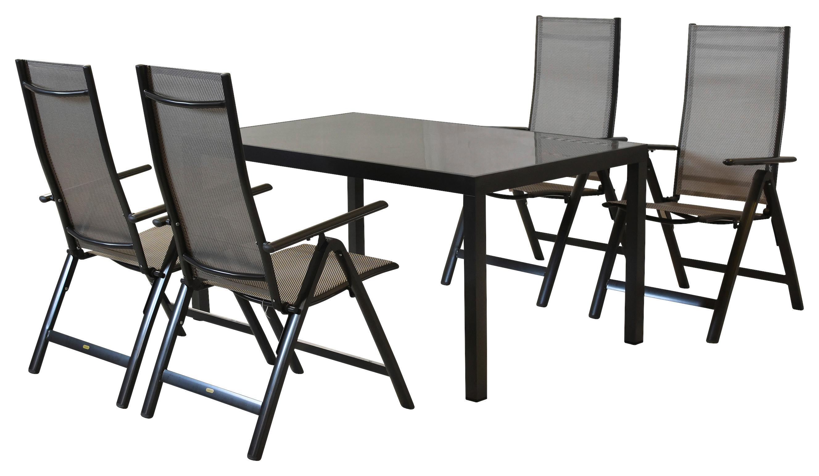 Vrtni Set Carrara, 5-Delni - siva/barve grafita, Moderno, kovina/tekstil - Gardenson