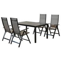 Vrtni Set Carrara, 5-Delni - siva/barve grafita, Moderno, kovina/tekstil - Gardenson