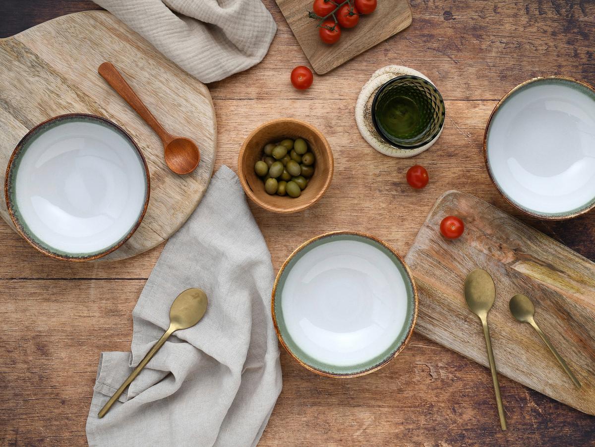 Set Posod Cascade Green, 6-Delni - zelena/bela, Design, keramika (16,5cm) - Creatable