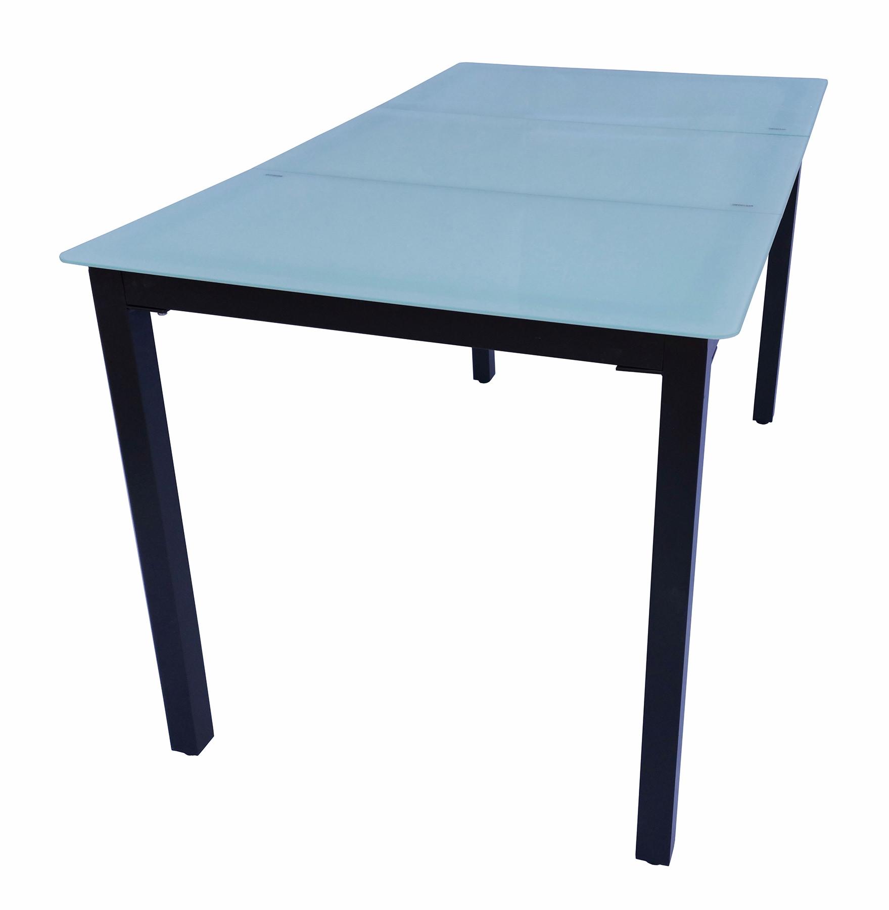 Vrtna Miza Gardenson, Aluminij, Steklo, 140x80 - črna, Basics, kovina/steklo (140/80/73cm) - Gardenson