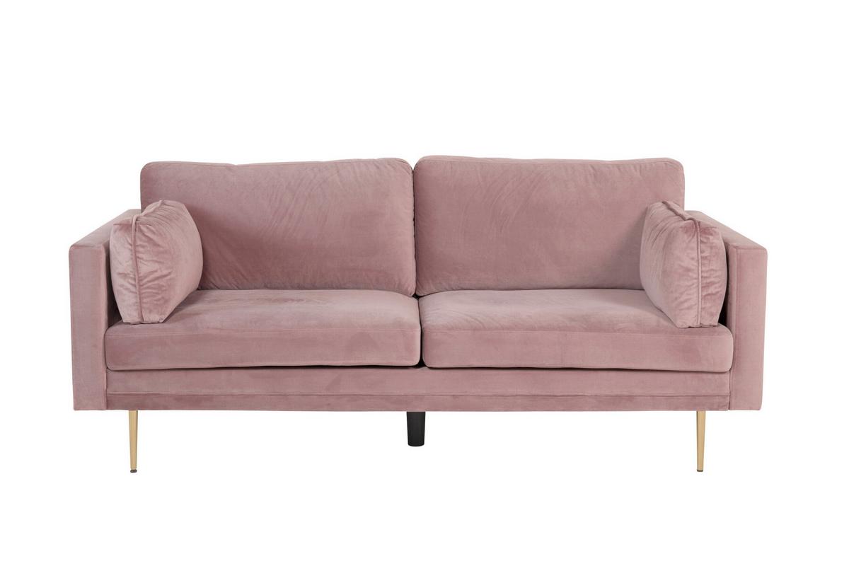 3-Sitzer-Sofa Boom Pink - Pink/Goldfarben, MODERN, Textil/Metall (203/84/90cm) - Livetastic