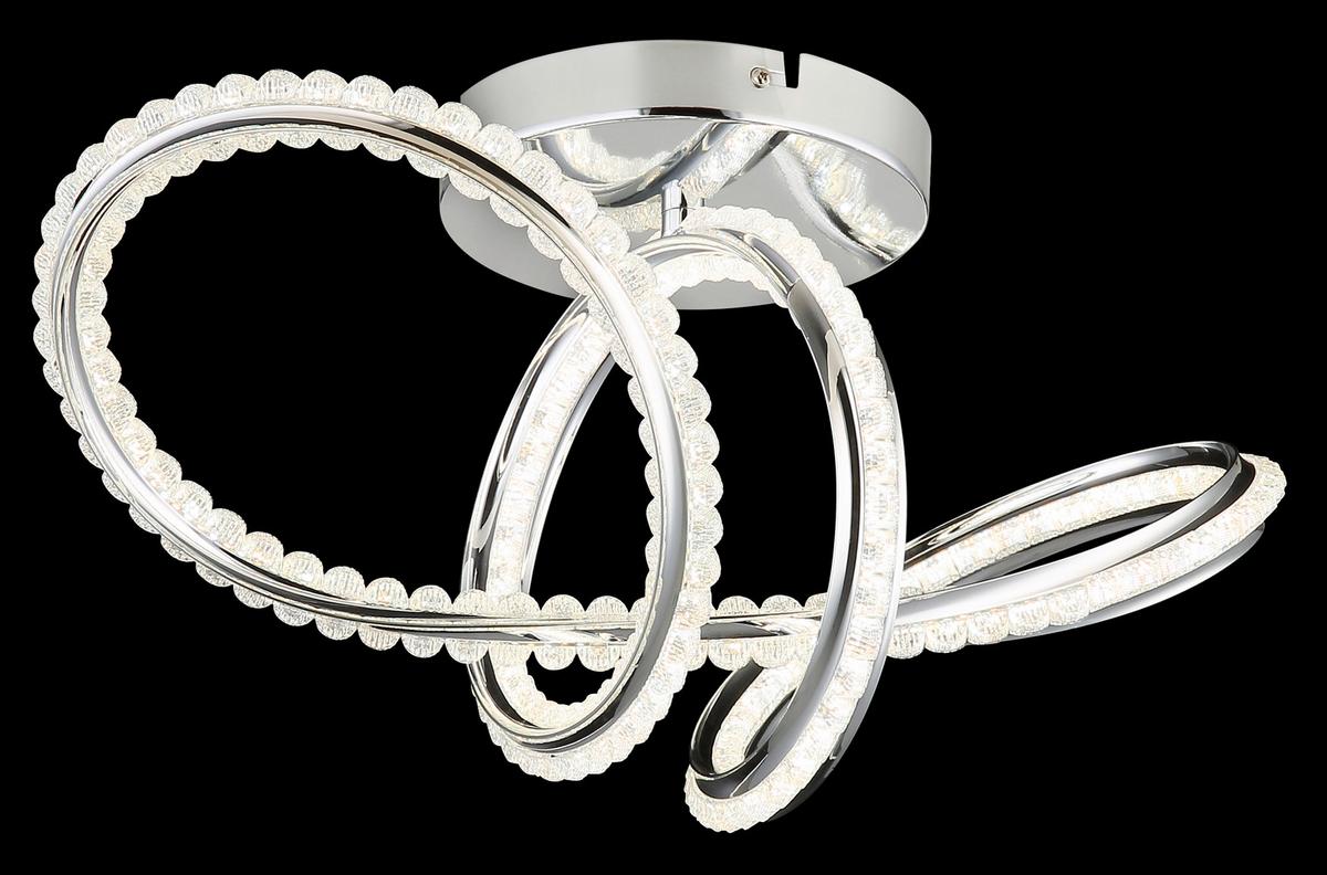 Led-deckenleuchte 67440d Evangeline - Chromfarben/Klar, Design, Kunststoff/Metall (50/25/25cm) - Globo