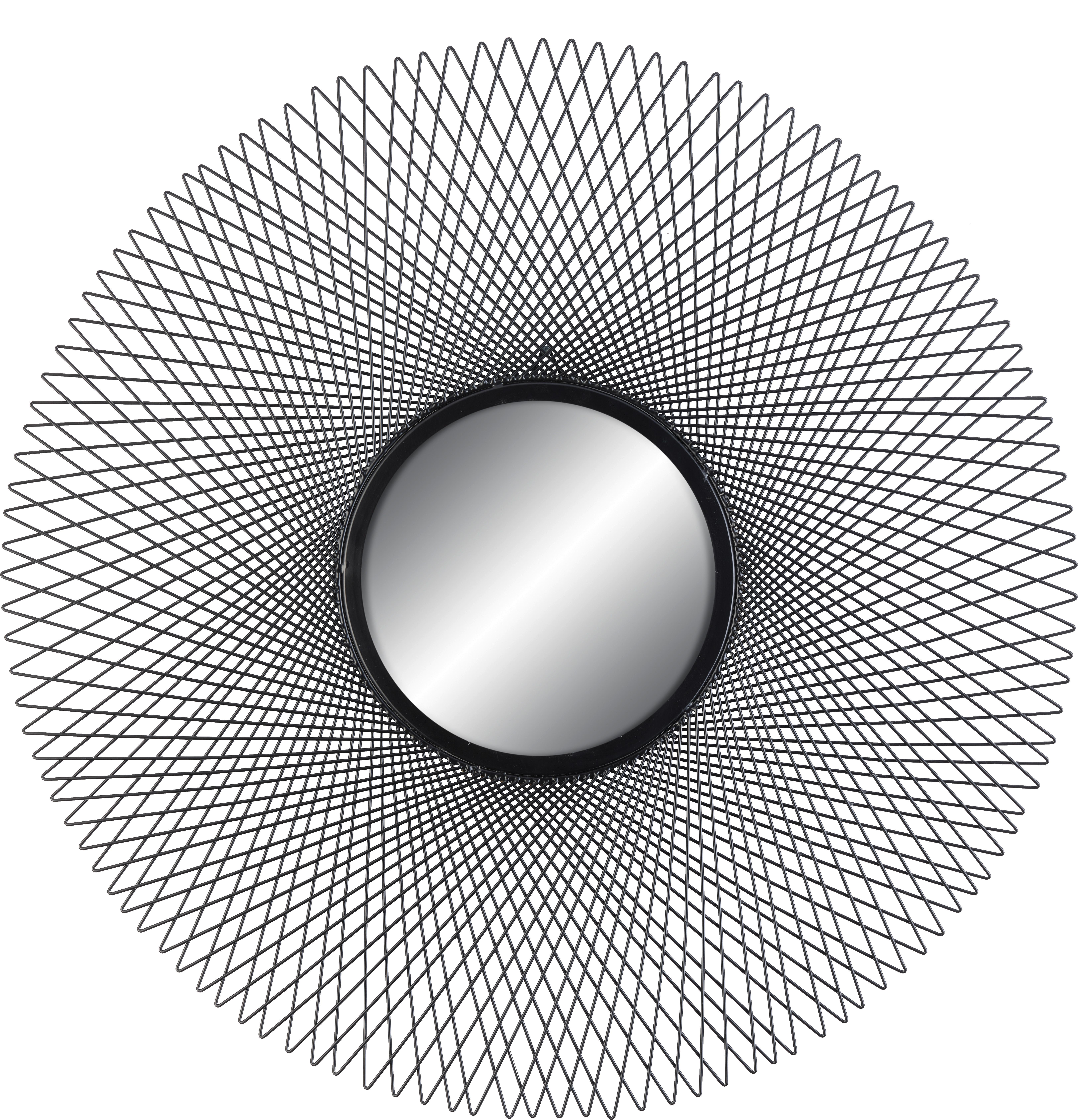 miroir mural Kala in Schwarz - Schwarz, Modern, Glas/Metall (84/84/2cm) - Premium Living