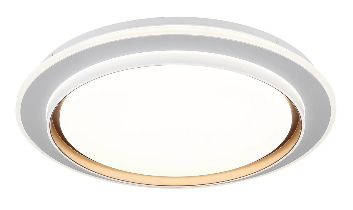 Led Stropna Svjetiljka Janice - bijela/opalna, Design, metal/plastika (49/7cm) - Globo