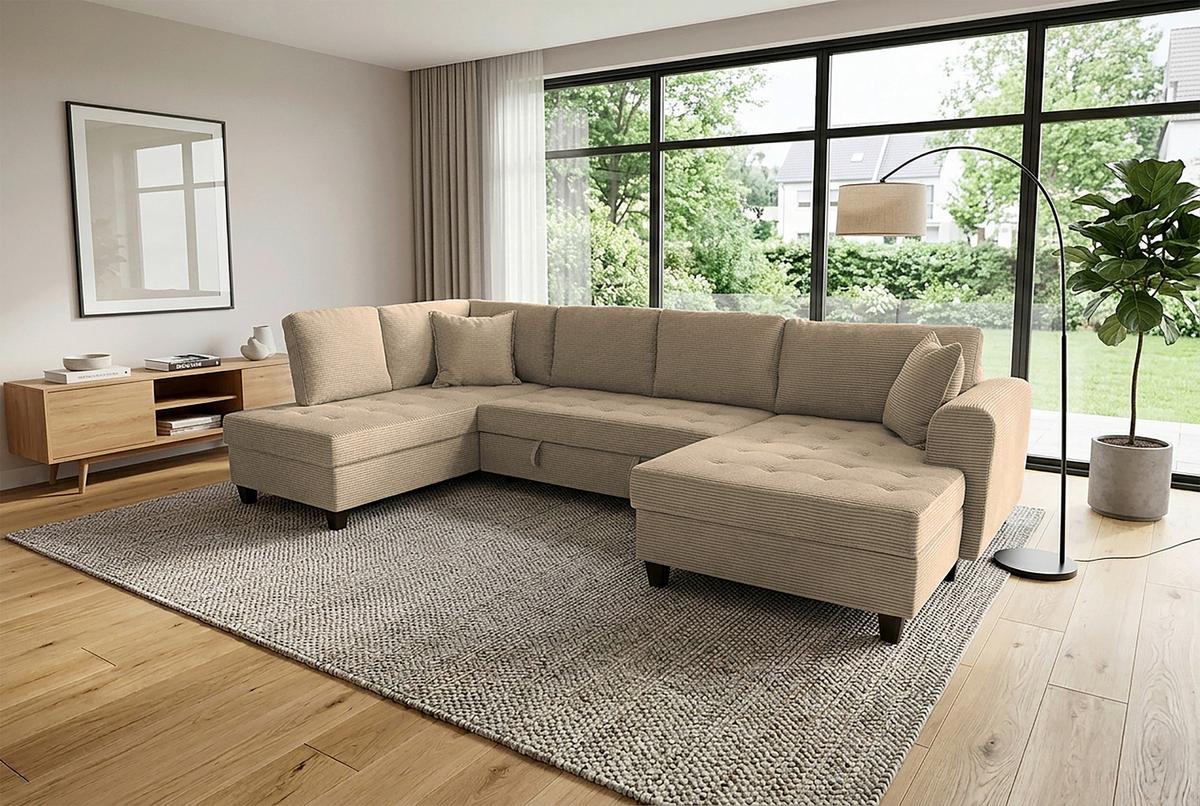 Canapea modulara MORITZ - caramel, Trend, textil (178/324/155cm) - Modern Living