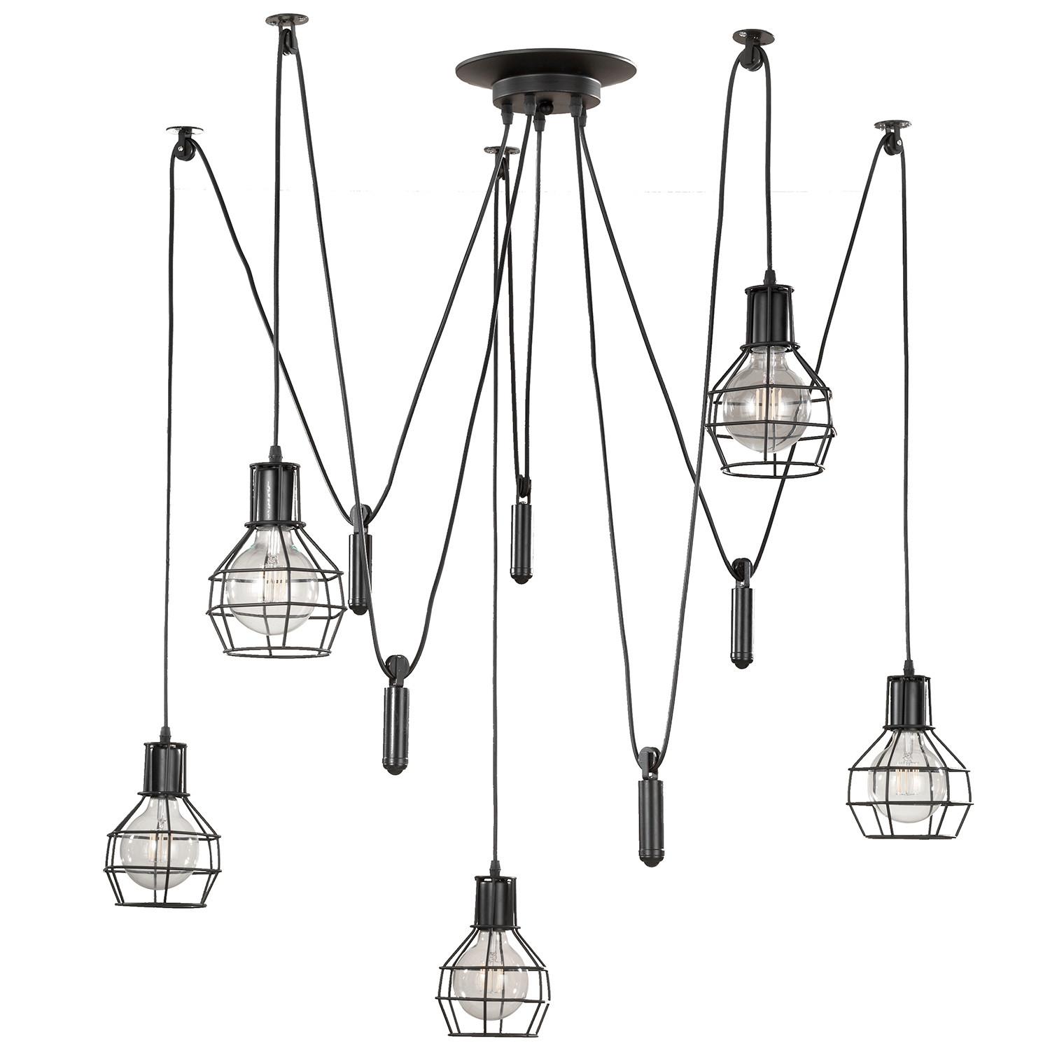 Hängeleuchte Spider Schwarz max. 22 Watt - Schwarz, LIFESTYLE, Metall (90/90/90cm)