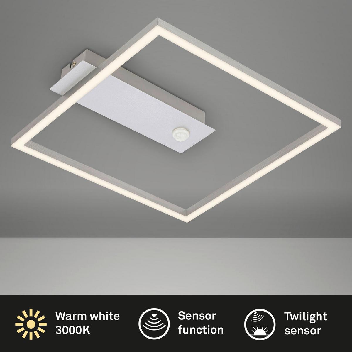 LAMPA SUFITOWA LED 3770019 - aluminiowy, Design, tworzywo sztuczne/metal (32/30/5cm) - Briloner