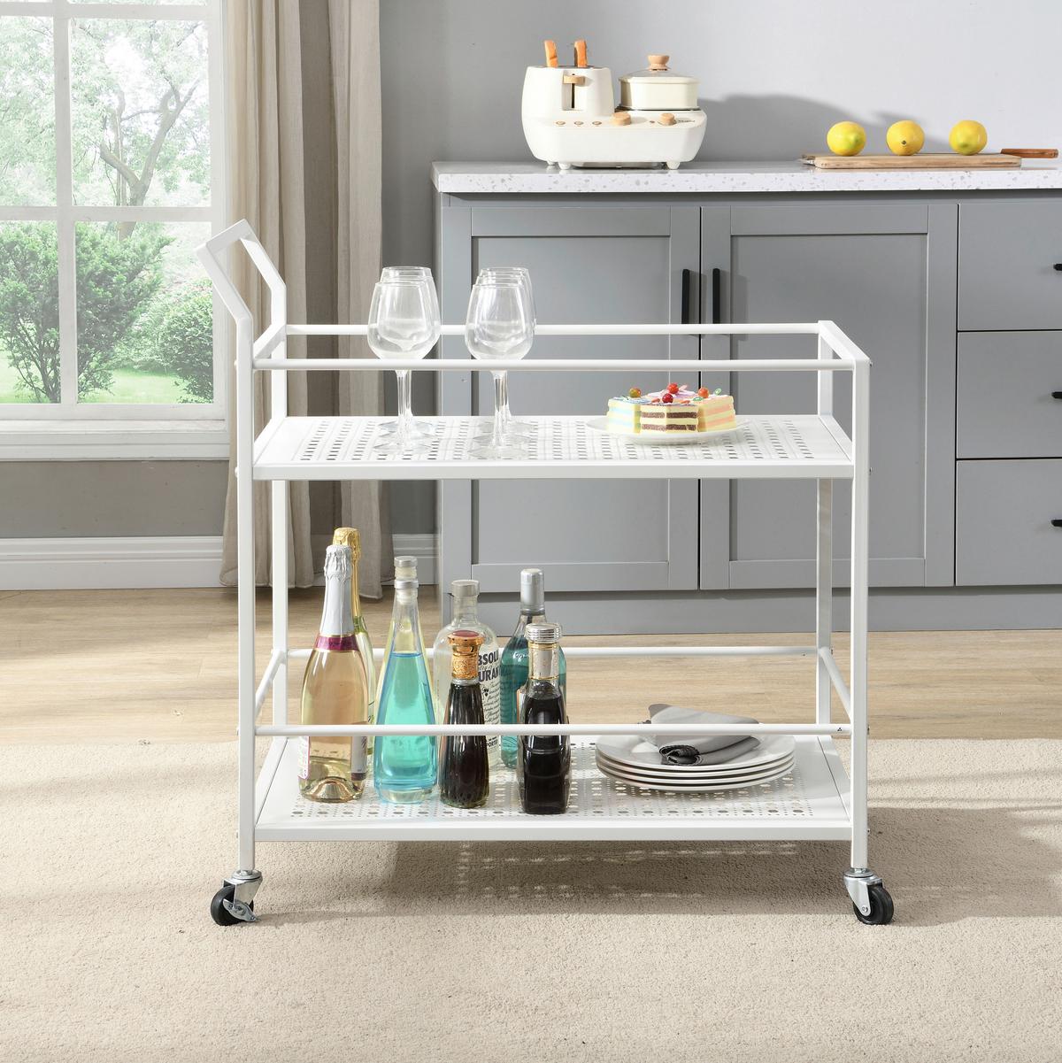 Servierwagen Wl7.322 - Weiss, Design, Kunststoff/Metall (79/45/83cm) - MID.YOU