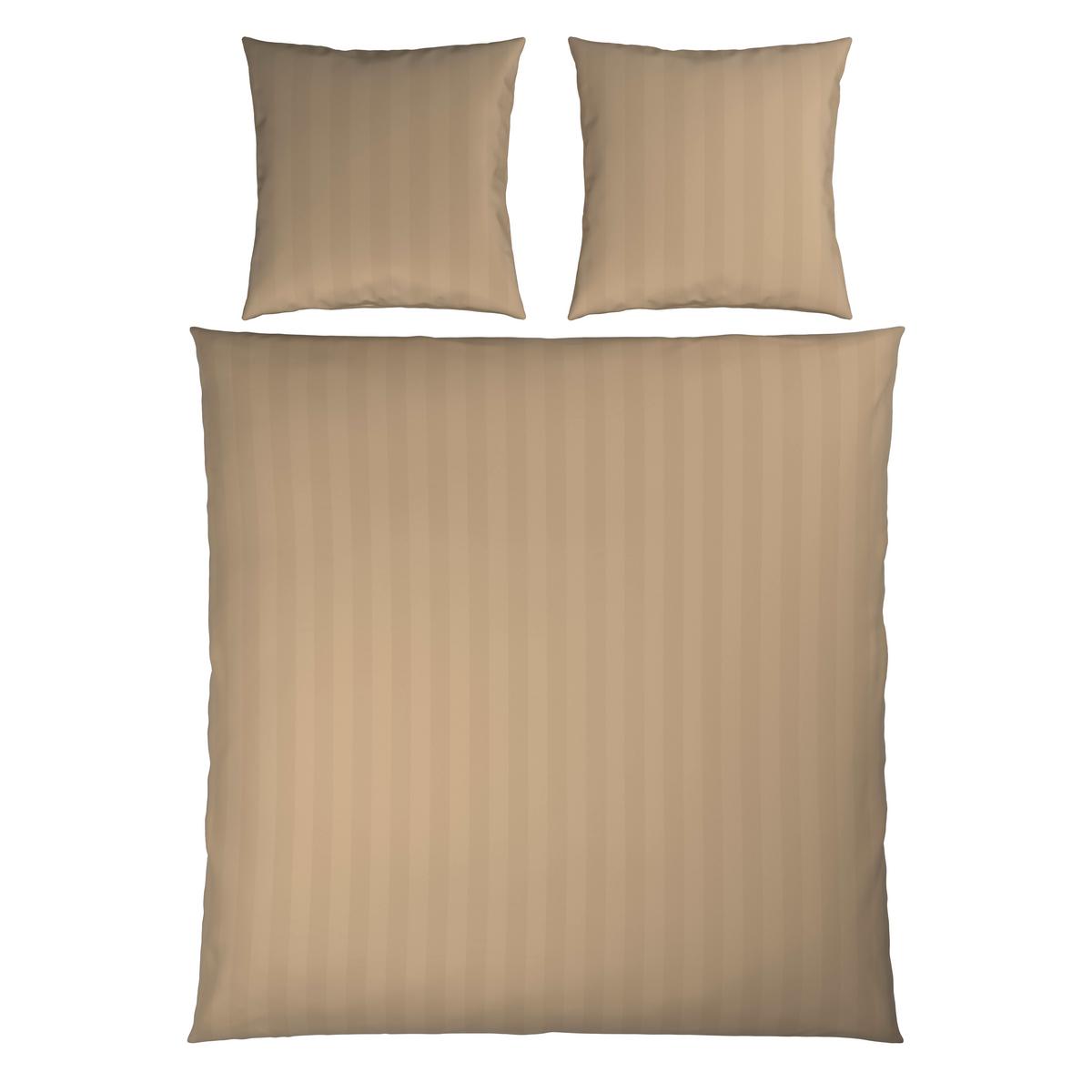 Bettwäsche Xenia Streif XXL Beige ca. 200x200cm - Beige, MODERN, Textil (200/200cm) - Premium Living
