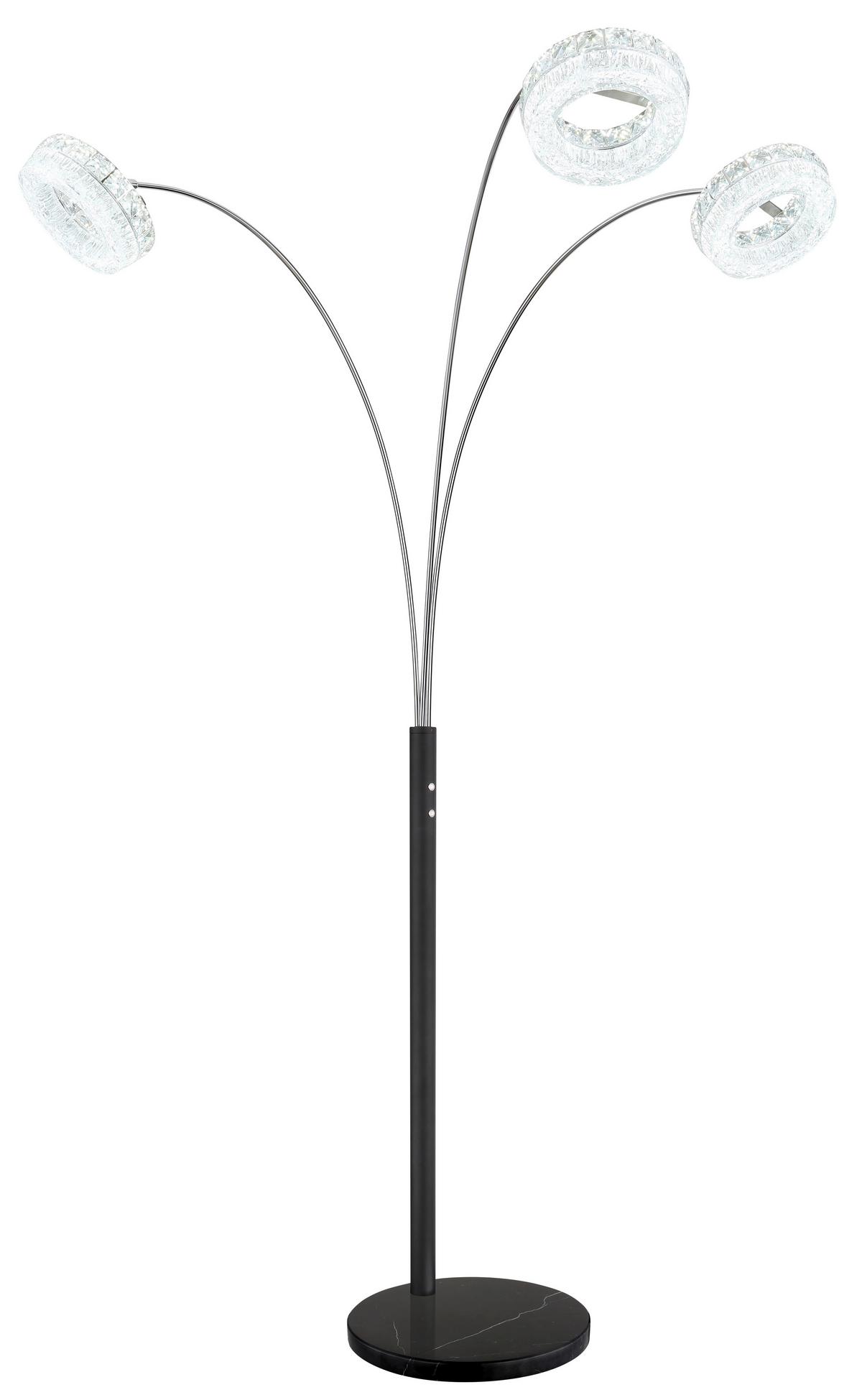Led Podna Svjetiljka Laurel - prozirno/crna, Design, staklo/metal (82,5/102/190cm) - Globo