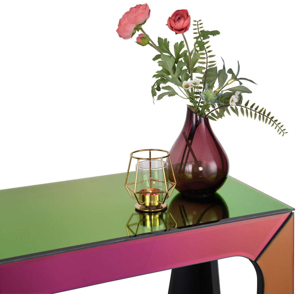 Konzolasztal Flip-flop Shiny - többszínű, Modern, faalapú anyag/Üveg (110/38/75cm)
