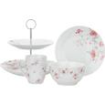Etagere Roseanne mit Rosen Motiv - Pink/Weiß, ROMANTIK / LANDHAUS, Metall (27/20cm) - ZANDIARA