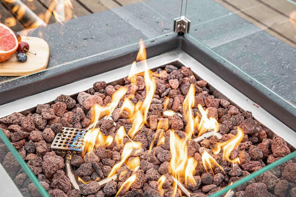 Feuerstelle Manhattan Dunkelgrau - Dunkelgrau, KONVENTIONELL, Stein/Metall (91/91/40cm) - Gardenson