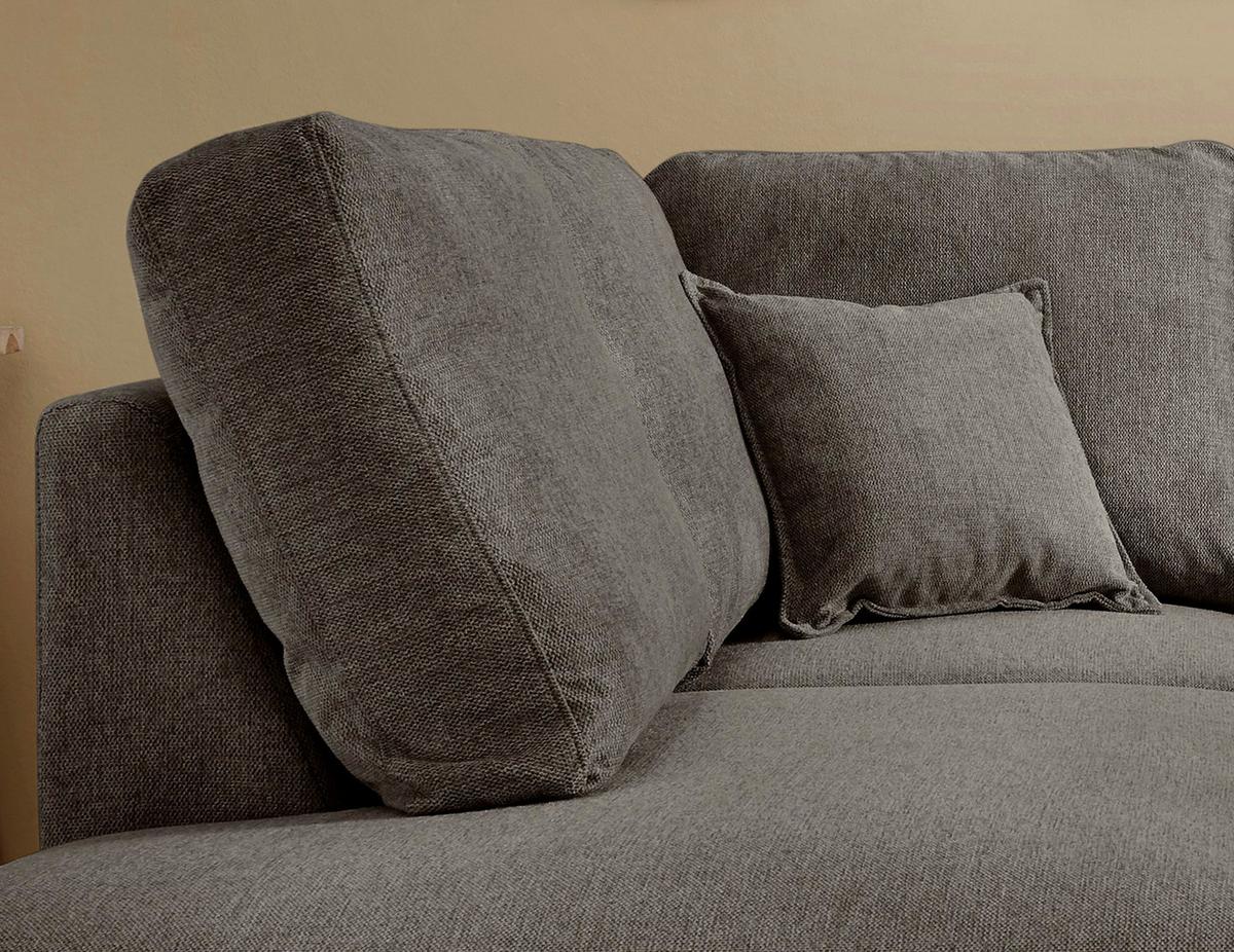 Wohnlandschaft Valentina Braun Struktur - Braun/Naturfarben, KONVENTIONELL, Holz/Textil (200/230cm) - P & B