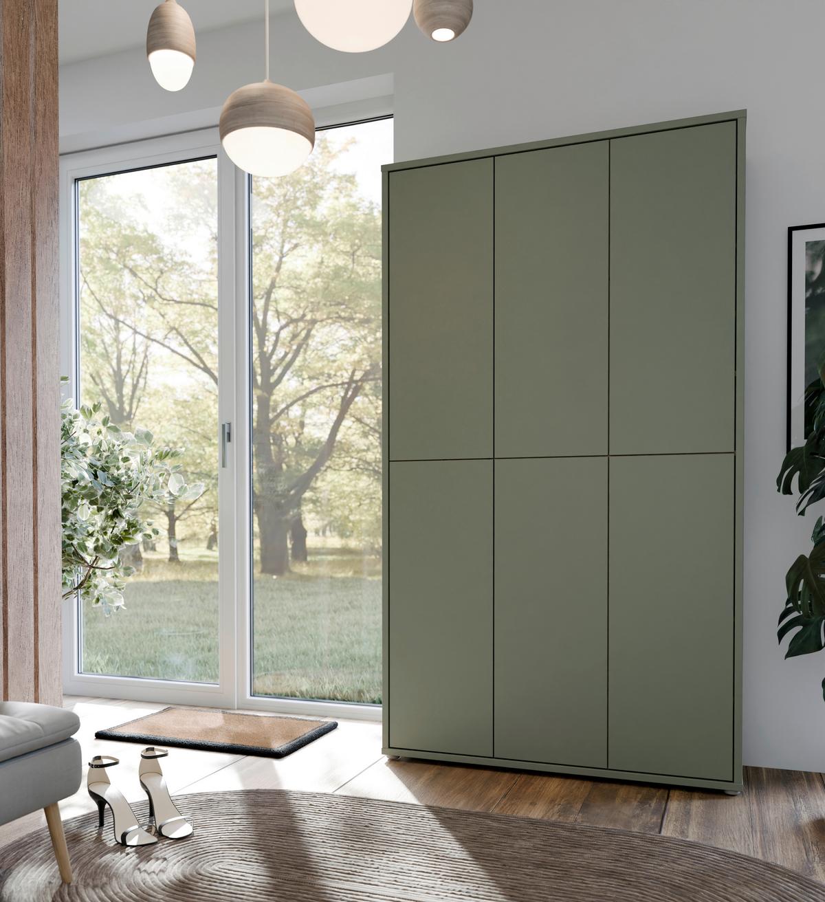 Ormar Za Cipele Alice Springs - siva/boje kadulje, Basics, drvni materijal/plastika (110/192/35cm) - Modern Living