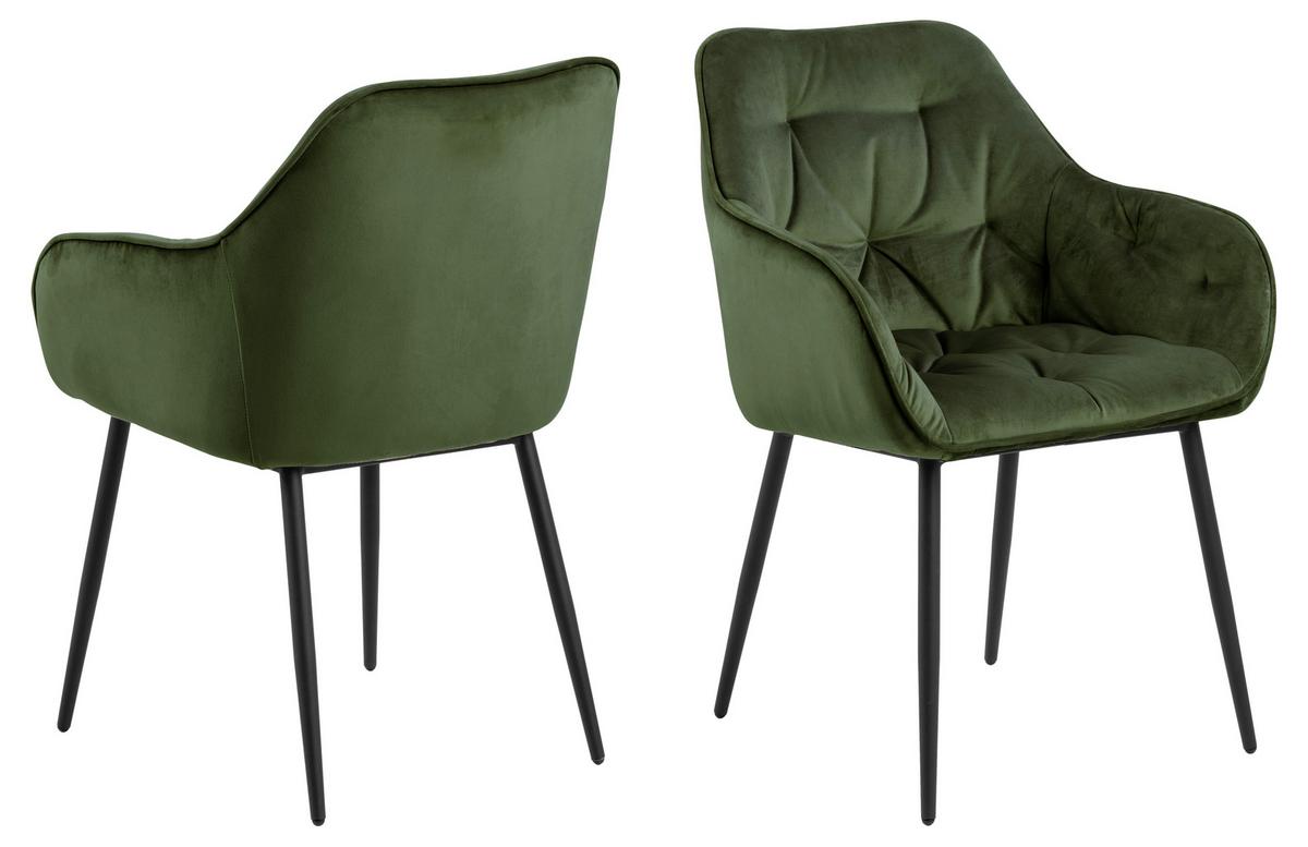KRZESŁO Z PODŁOKIETNIKAMI BROOKE -TREND- - zielony/czarny, Trend, metal/tkanina (58/83/55cm) - Livetastic