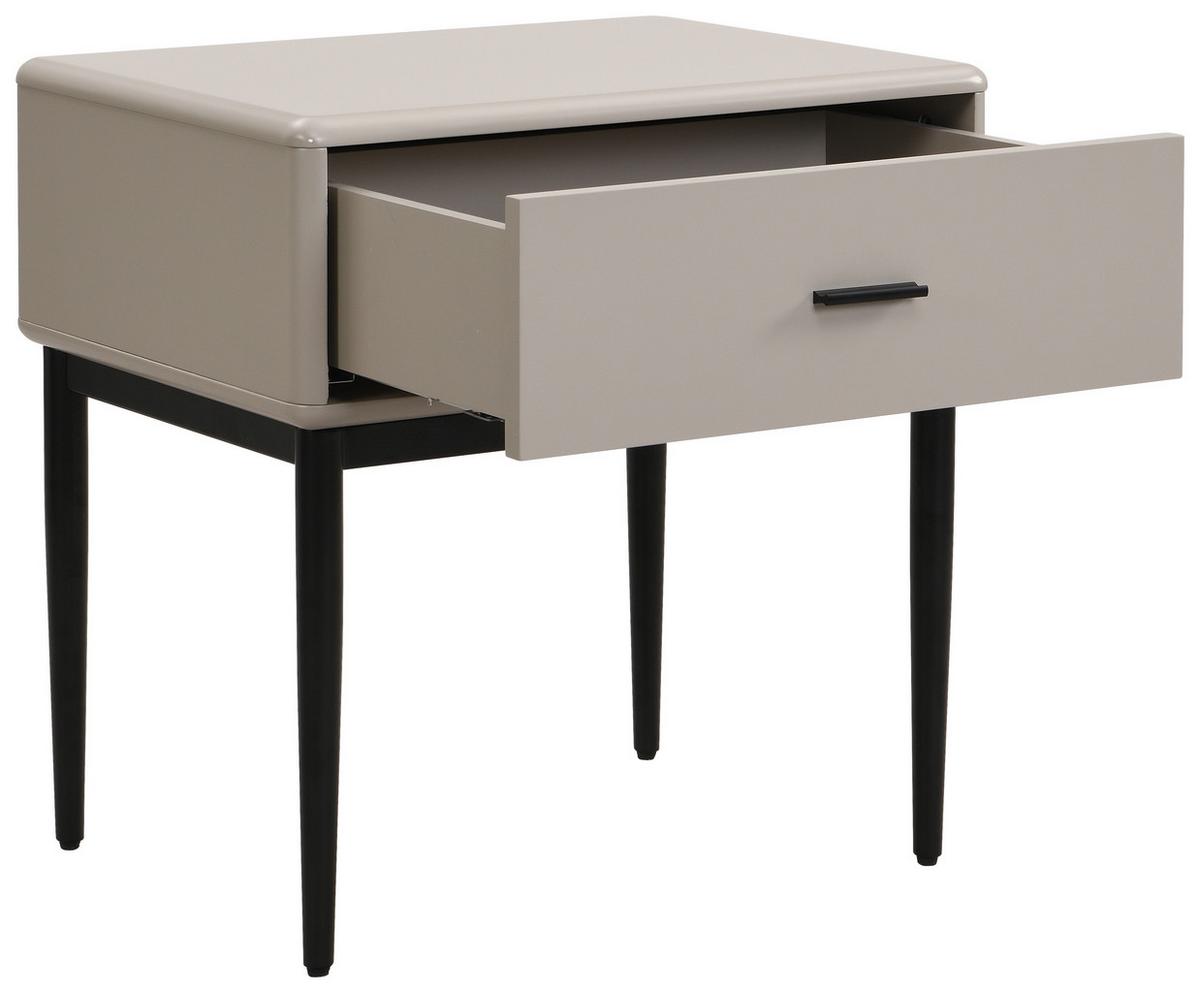 SZAFKA NOCNA TEMPICO - jasnoszary/czarny, Modern, materiał drewnopochodny/metal (54/55/40cm) - Livetastic