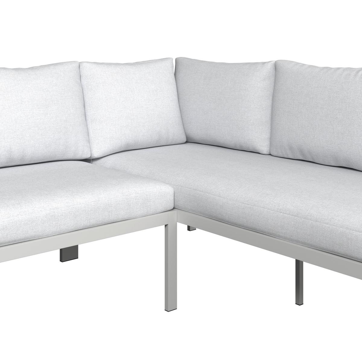 Loungegarnitur Sophia Hellgrau/Beige, 4-teilig - Beige/Creme, MODERN, Glas/Textil