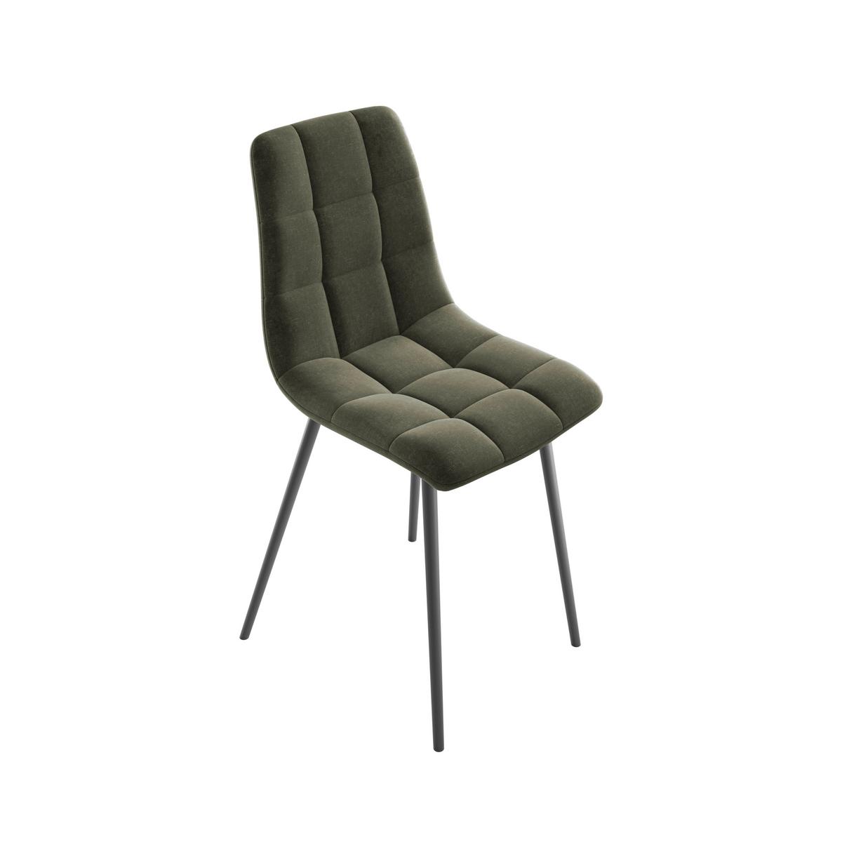 Stol Lech, Temno Siva - črna/temno zelena, Konvencionalno, kovina/tekstil (45/88/55cm)