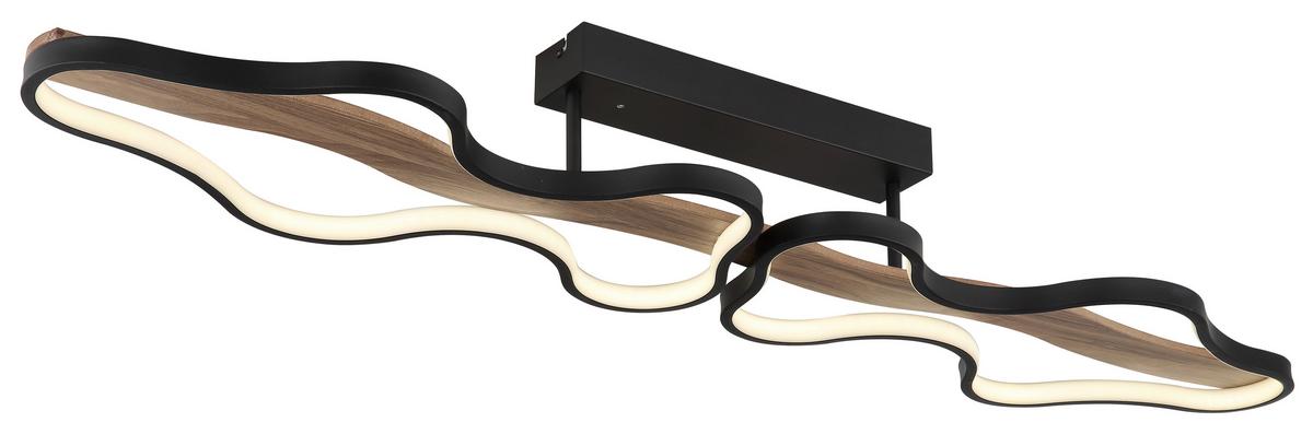 Led Mennyezeti Lámpa 67181d1 - sötétbarna/fekete, Design, műanyag/fa (112/25,5/15cm) - Globo