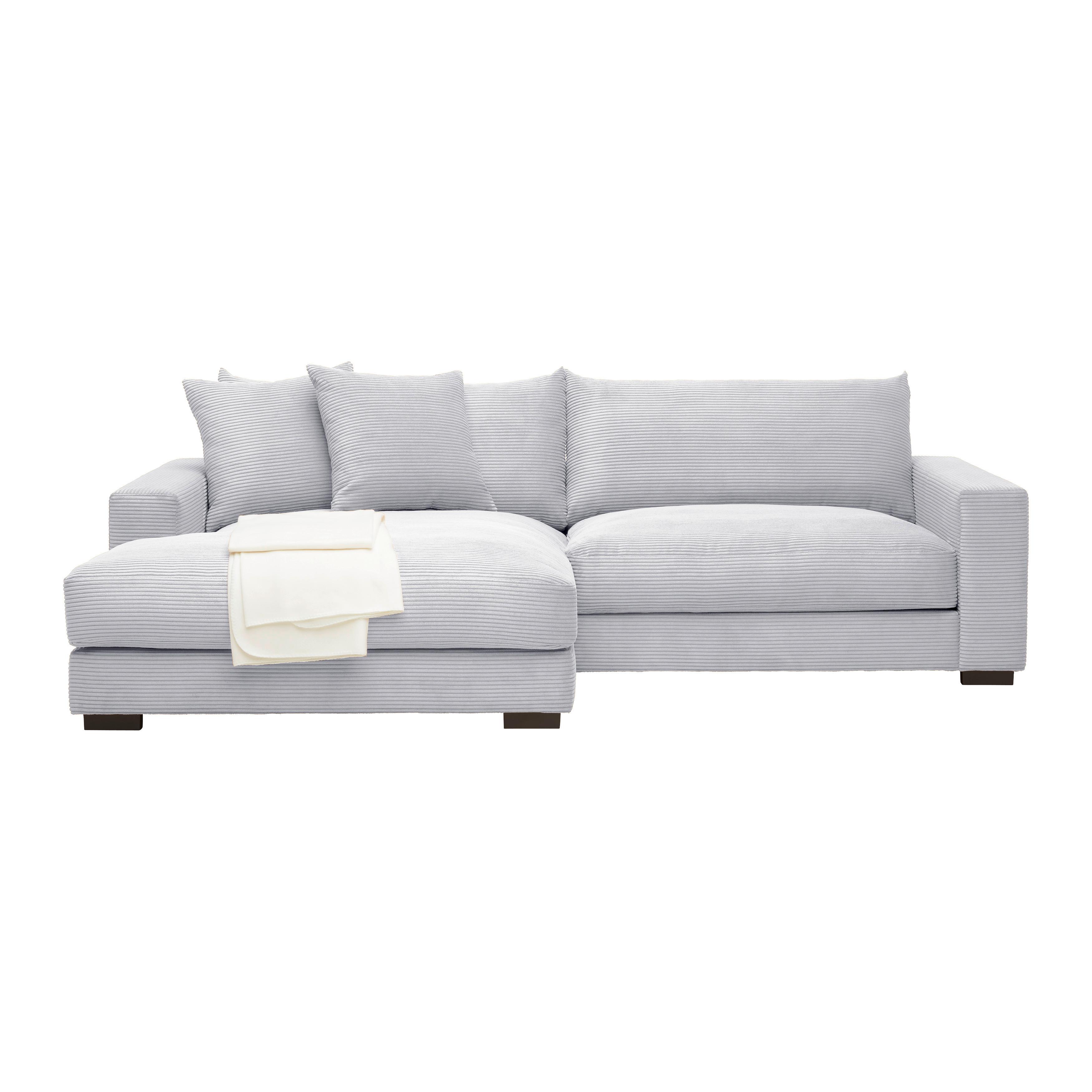 Wohnlandschaft Pedro in Hellgrau - Hellgrau, MODERN, Textil (180/265cm) - Based