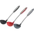 Schöpflöffel Sara in Grau/rot/schwarz - Rot/Schwarz, KONVENTIONELL, Kunststoff/Metall (34cm) - MÖMAX modern living