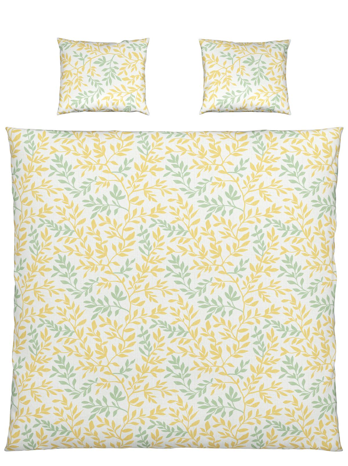 BETTWÄSCHESET SIGLINDE XXL - Gelb/Grün, Konventionell, Textil (200/210cm) - Modern Living