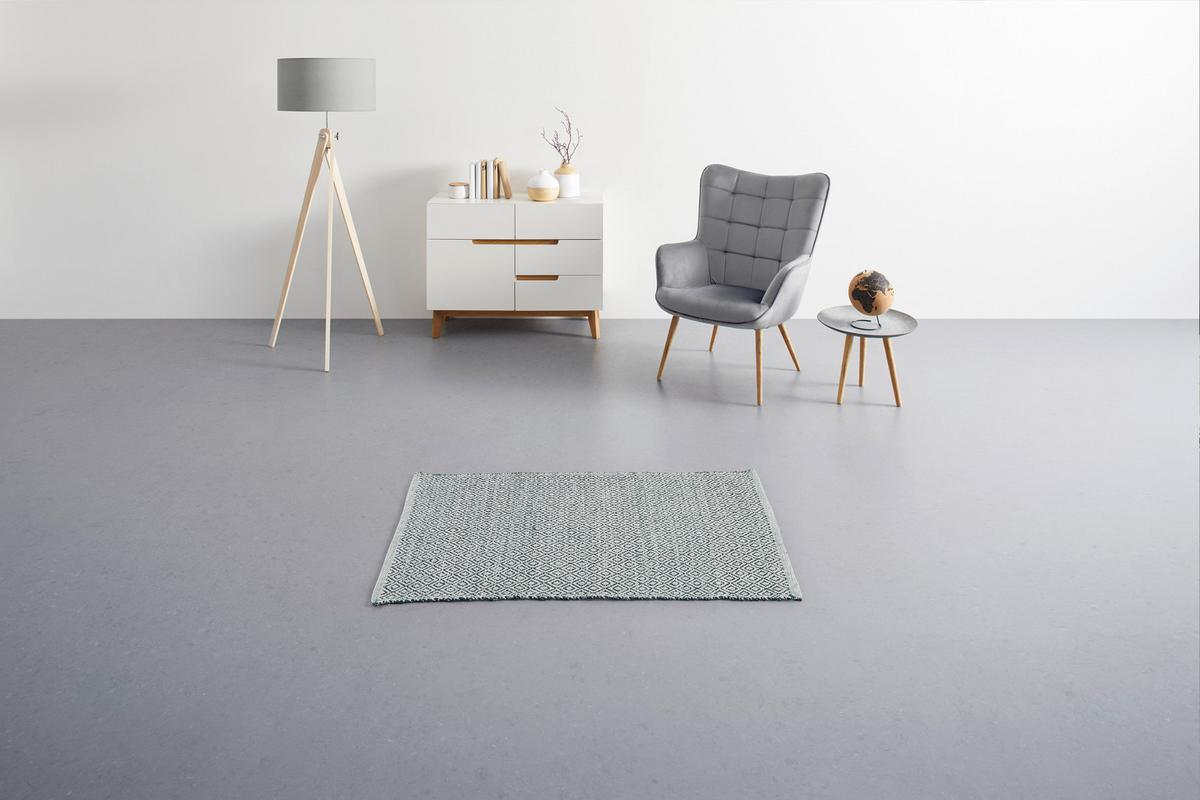 Handwebteppich Carola 1 in Grün ca. 60x120cm - Grün, Basics, Textil (60/120cm) - Modern Living
