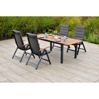 Gartenset Astros Graphitfarben/Naturfarben - Graphitfarben/Naturfarben, MODERN, Holz/Textil - Gardenson