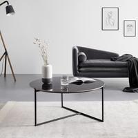 Couchtisch Nila Schwarz/Weiß Metall/Marmor rund - Schwarz/Weiß, MODERN, Keramik/Stein (79,5/79,5/39cm) - Bessagi Home