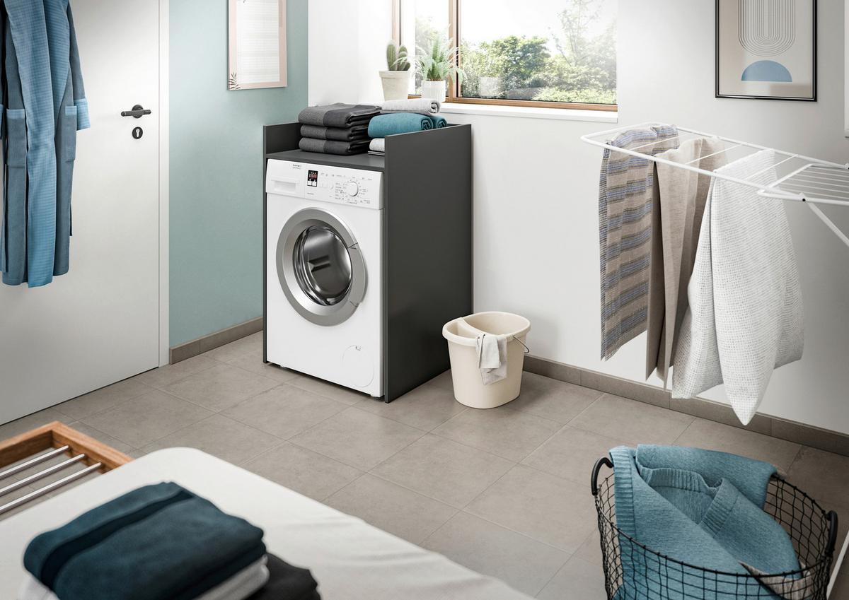 Element Za Perilicu Rublja Free - bijela/antracit, Basics, drvni materijal/plastika (66/101/60cm) - MID.YOU