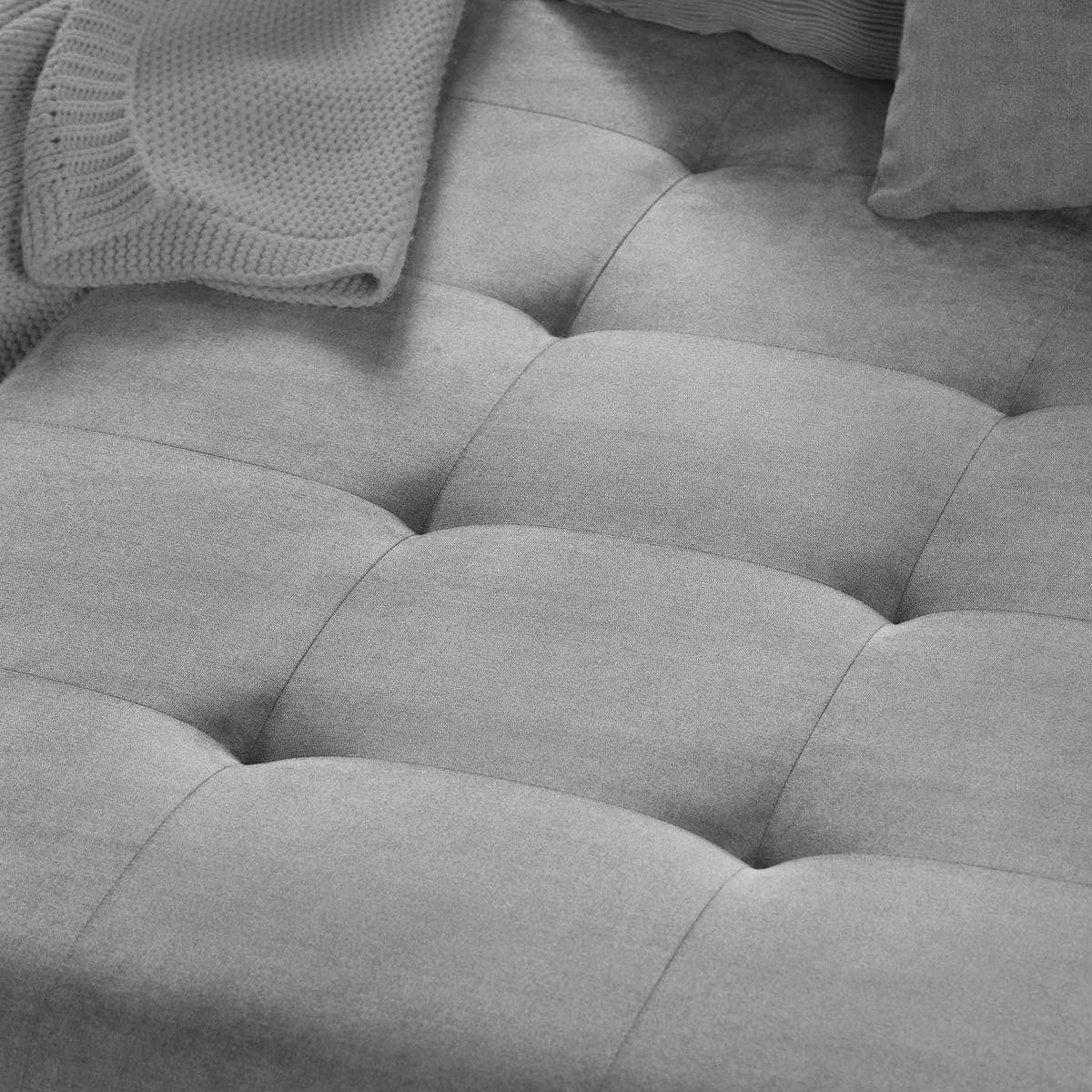 Wohnlandschaft Enrico Weiß/Hellgrau - Chromfarben/Hellgrau, KONVENTIONELL, Kunststoff/Textil (303/88/185cm) - Based